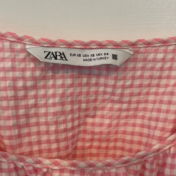 Zara Pink Gingham Dress XS - Picture 3 of 3